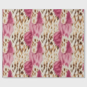 Papier Cadeau Stylish Girly Rose White Gold Zebra (Plat)