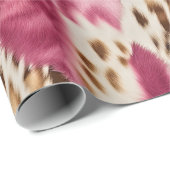 Papier Cadeau Stylish Girly Rose White Gold Zebra (Coin rond)