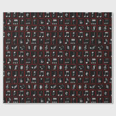 Papier Cadeau Stylish red black and white geometric music notes (Plat)