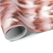 Papier Cadeau Stylish Rose Rose Rose Rose or Zebra Glitz (Coin rond)