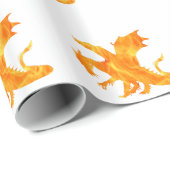 Papier Cadeau Stylized image of Dragon in flame (Coin rond)