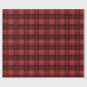 Papier Cadeau Stylo de Noël Rouge et Noir Tartan (Plat)