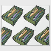 Papier Cadeau Stylos Dans Une Boîte (Plat)