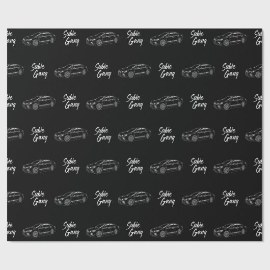 Papier Cadeau Subie gang wrx imprimé blanc (Plat)