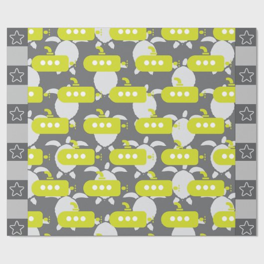 Papier Cadeau Submarines & Turtles Wrapping Paper (Plat)