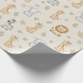 Papier Cadeau Subtle Safari Animals Pattern Birthday  (Coin)