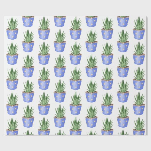 Papier Cadeau Succulent Dans Pot Pot Pot Pot Polka (Plat)