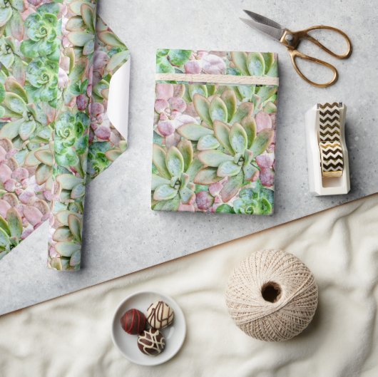 Papier Cadeau Succulente Colorée (Artisanat)