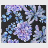 Papier Cadeau Succulentes tropicales colorées (Plat)