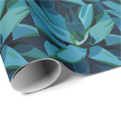 Papier Cadeau Succulents Blue Agave Cactus Succulents (Coin rond)