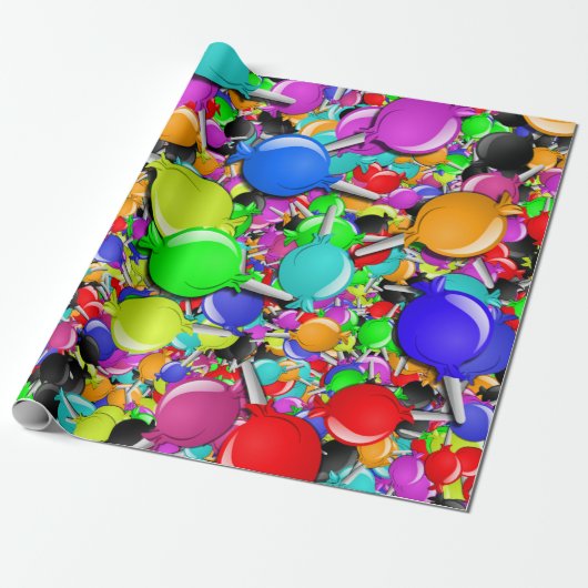 Papier Cadeau Sucettes Sucrées (Déroulé)