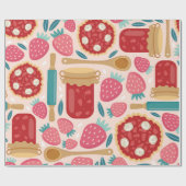Papier Cadeau Sucré aux fraises (Plat)