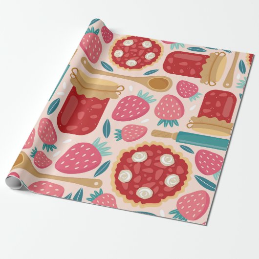 Papier Cadeau Sucré aux fraises (Déroulé)