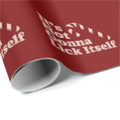 Papier Cadeau Sucre de canne amusant Lick Lick Lick Self Noël (Coin rond)