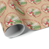 Papier Cadeau Sucre de canne blanc blanc blanc personnalisé Vert (Coin rond)