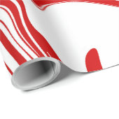 Papier Cadeau Sucre de canne blanc rouge Noël Noël envelopper ca (Coin rond)