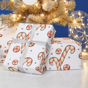 Papier Cadeau Sucre de canne de Noël