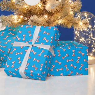 Papier Cadeau Sucre de canne de Noël Chien Bones
