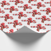 Papier Cadeau sucre de canne de Noël rétro carrelé motif (Coin)