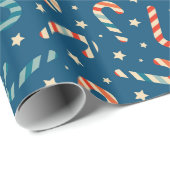 Papier Cadeau Sucre de canne de Noël Vintage (Coin rond)