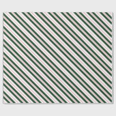 Papier Cadeau Sucre de canne diagonal vert rouge et blanc (Plat)