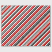 Papier Cadeau Sucre de canne gris blanc rouge Vacances en bande (Plat)