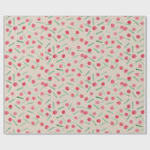 Papier Cadeau Sucre de canne Moderne Rouge Et Vert Boho Chic (Plat)