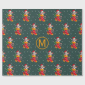 Papier Cadeau Sucre de canne Monogramme Snowman Motif Noël (Plat)