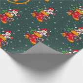 Papier Cadeau Sucre de canne Monogramme Snowman Motif Noël (Coin)
