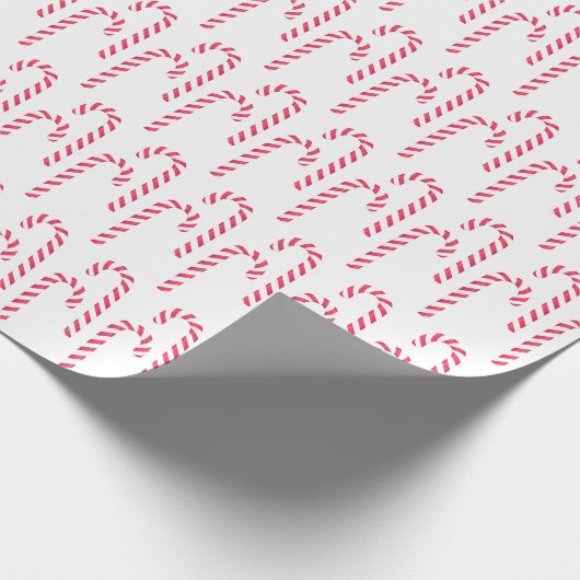Papier Cadeau Sucre de canne Peppermenthe Noël Fête Rouge Blanc (Coin)