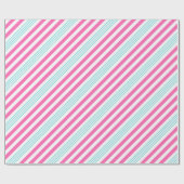 Papier Cadeau Sucre de canne rose et bleu rayé (Plat)
