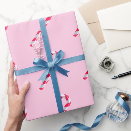 Papier Cadeau Sucre de canne rose Noël (Cadeaux)