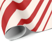 Papier Cadeau Sucre de canne rouge et blanc à la menthe (Coin rond)