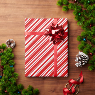 Papier Cadeau sucre de canne rouge et blanc rayé