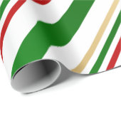 Papier Cadeau sucre de canne Rouge, or, vert et blanc (Coin rond)