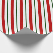 Papier Cadeau Sucre de canne rouge vert et blanc Noël (Coin)
