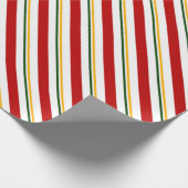 Papier Cadeau Sucre de canne rouge vert et or Noël (Coin)