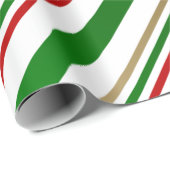 Papier Cadeau sucre de canne Rouge, vert, or et blanc (Coin rond)