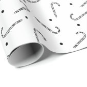 Papier Cadeau Sucre de canne rustique Motif Noël (Coin rond)