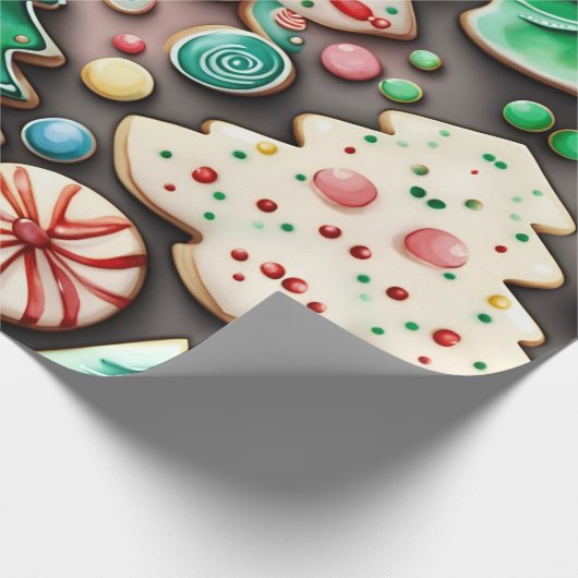 Papier Cadeau Sucré Noël et Nouvel An Sucre cookies (Coin)