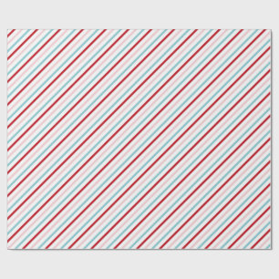 Papier Cadeau Sucré Rayure Bonbon Rouge Rose Bleu Vacances/Anniv