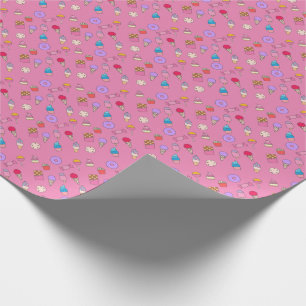 Papier Cadeau Sucrerie, bonbons et gâteau