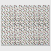 Papier Cadeau Sucreries Rétro - Blanc (Plat)
