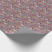 Papier Cadeau Sucreries Rétro - Rose (Coin)