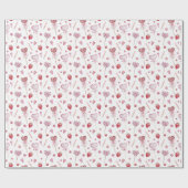 Papier Cadeau Sucreries Saint-Valentin Rose (Plat)
