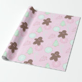 Papier Cadeau Sucres de canne Arbres de Noël Ornements Noël (Déroulé)