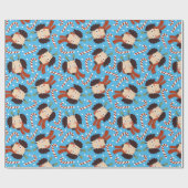 Papier Cadeau Sucres de canne de chien de Noël (Plat)