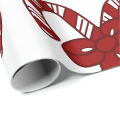 Papier Cadeau Sucres de canne de Noël (Coin rond)