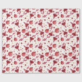 Papier Cadeau Sucres de canne de Noël et étoiles (Plat)