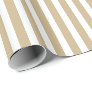 Papier Cadeau Sucres de canne de Noël or et blanc
